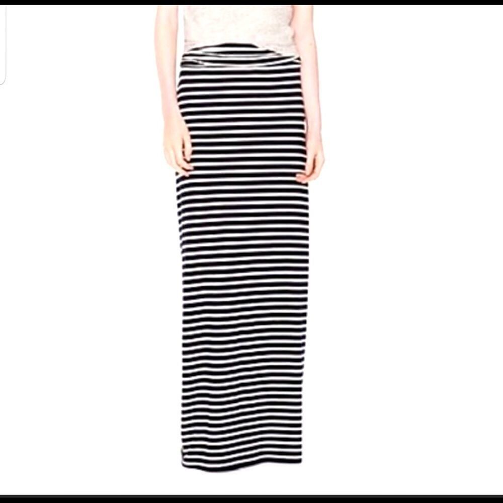 J.Crew navy and white stripe stretchy maxi skirt size XS - Picture 2 of 8